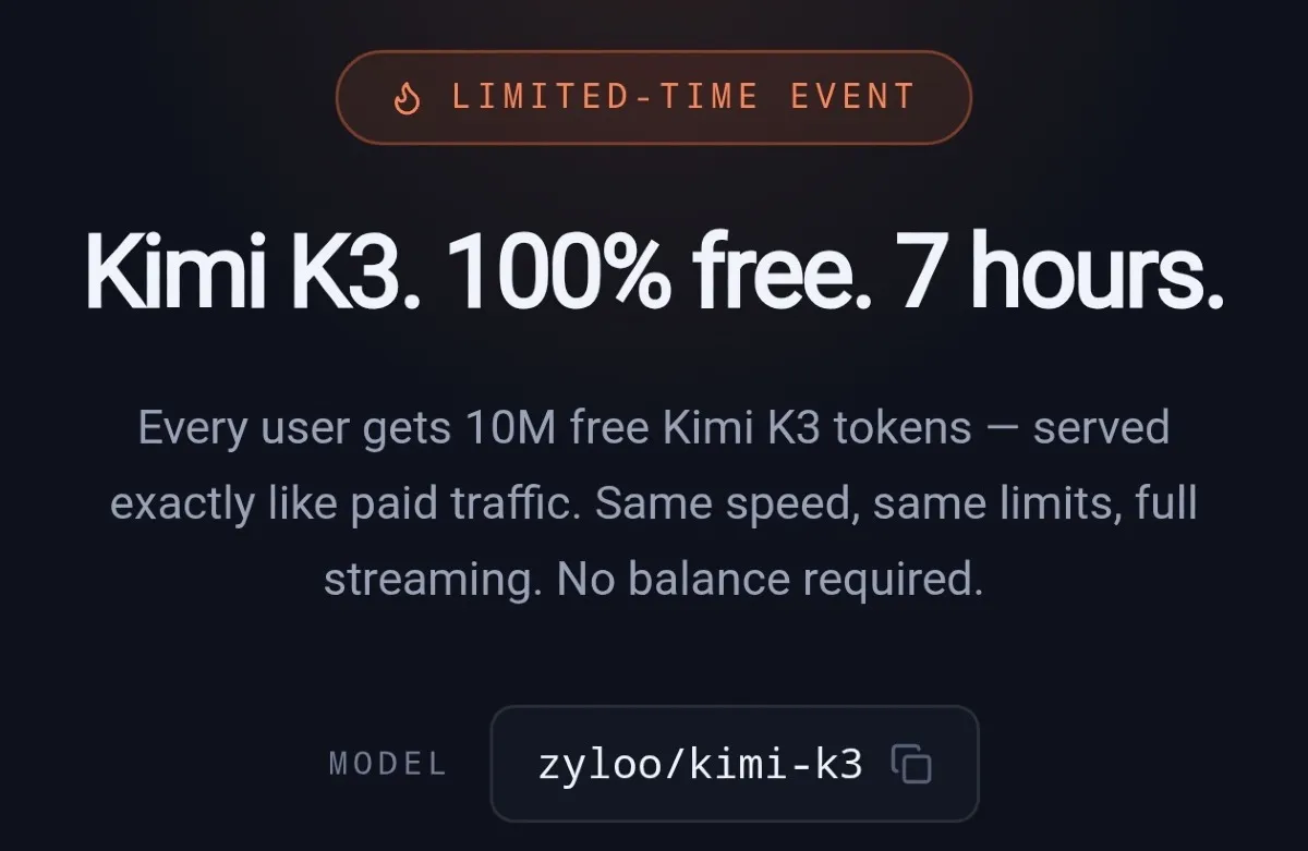 10 Million Kimi K3 Tokens Are Free Tonight — Here's How to Claim Your API Key