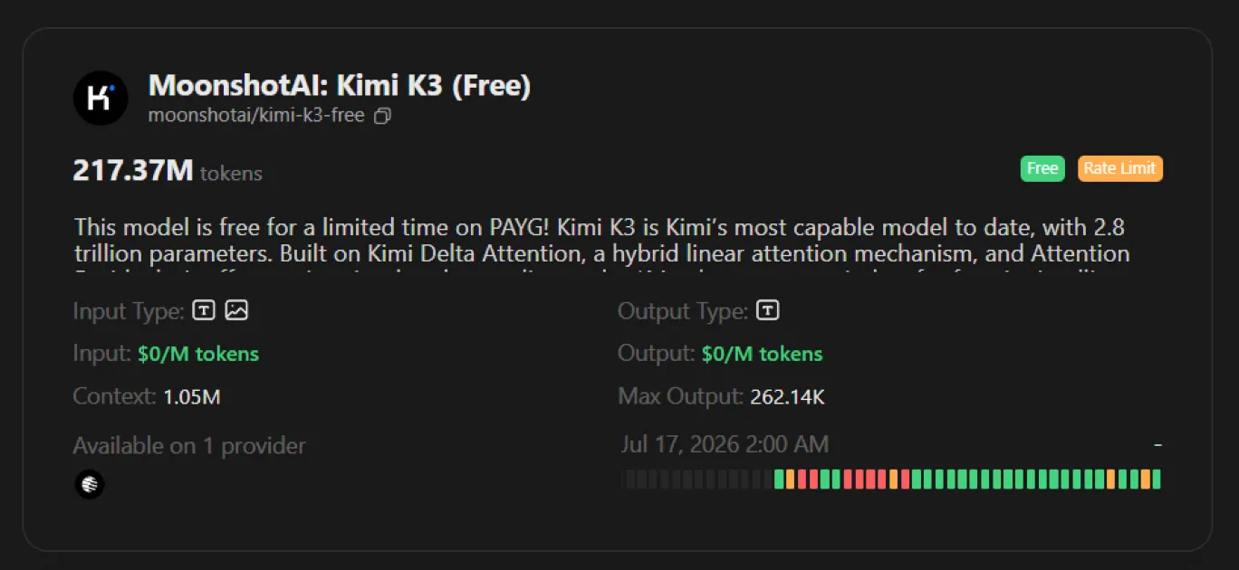 Kimi K3 Is Now on ZenMux — and It's Free While It Lasts