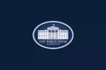 Official White House logo on a dark blue background