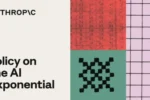 Anthropic's official Policy on the AI Exponential artwork with a calendar grid and checkered pattern
