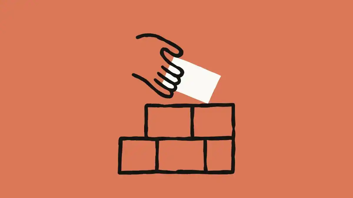 Anthropic illustration for Claude Code mods: a hand placing a block onto a modular stack