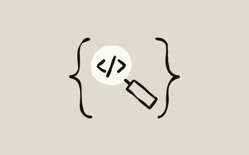 Anthropic Claude Platform agent observability artwork showing a magnifying glass over code brackets