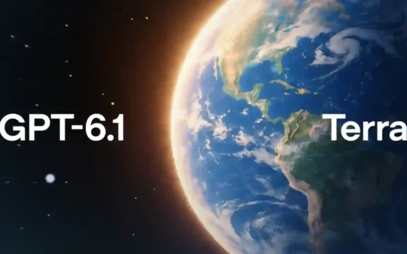 OpenAI GPT-6.1 Terra announcement artwork showing the Earth with the words GPT-6.1 Terra