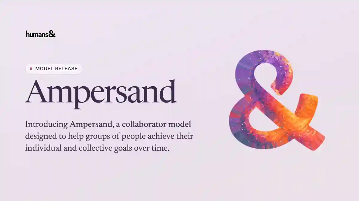 Official humans& Ampersand model release card with a painted violet and orange ampersand