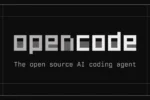 OpenCode logo with the tagline The open source AI coding agent, from OpenCode's official site