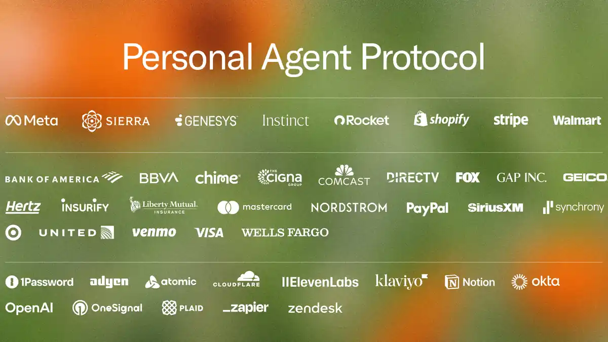 Personal Agent Protocol Poppy draft with Meta Sierra and design partner logos