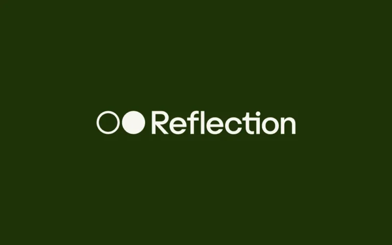 Reflection AI logo in white on a dark green background, from the official Beam model card