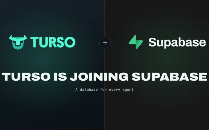 Official Turso and Supabase announcement graphic reading Turso is joining Supabase, A database for every agent