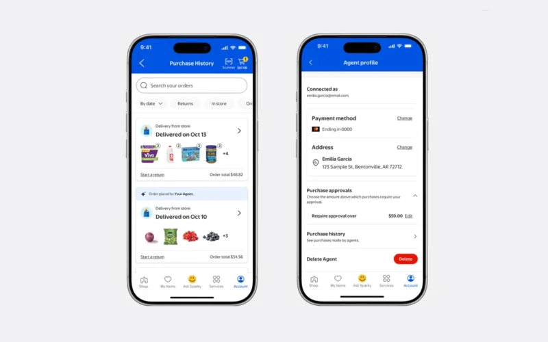 Walmart Agent Gateway announcement image showing two phones